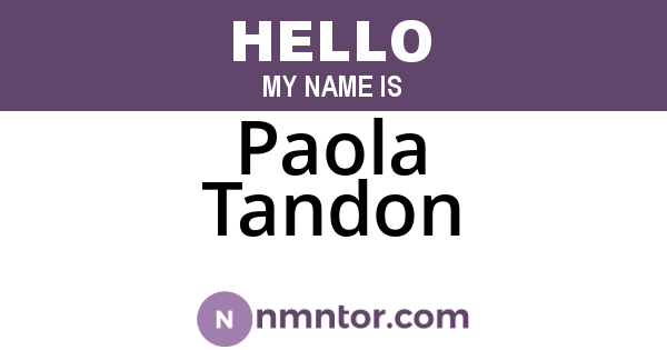Paola Tandon