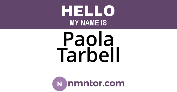 Paola Tarbell