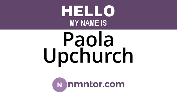 Paola Upchurch