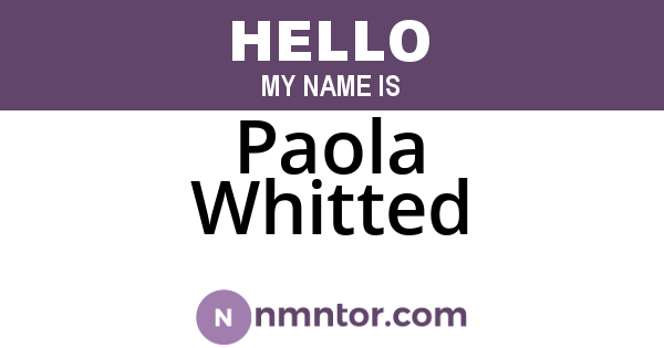 Paola Whitted