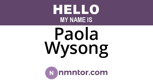 Paola Wysong