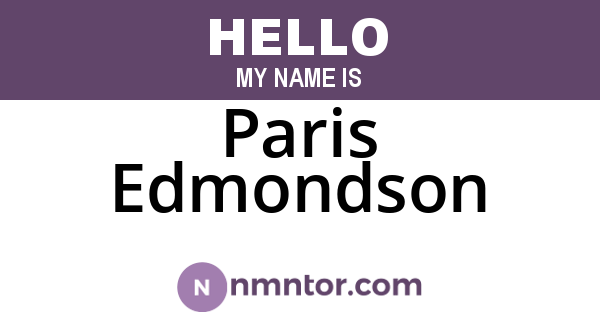 Paris Edmondson