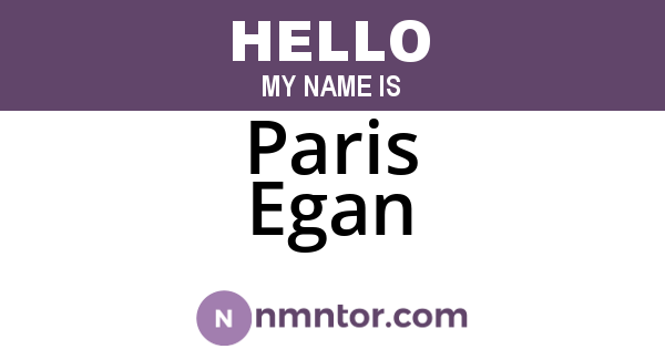 Paris Egan