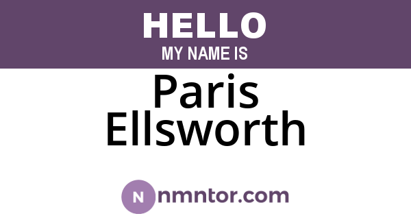 Paris Ellsworth