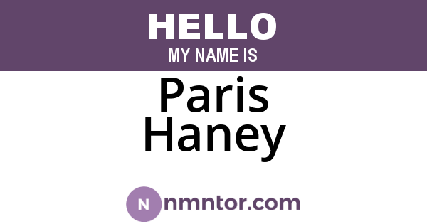 Paris Haney