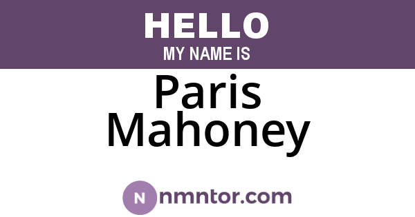 Paris Mahoney