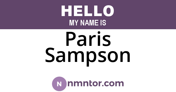 Paris Sampson