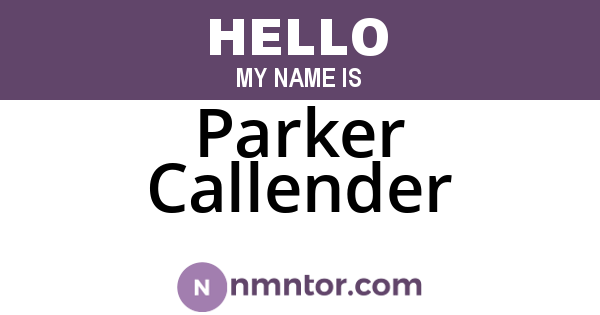Parker Callender