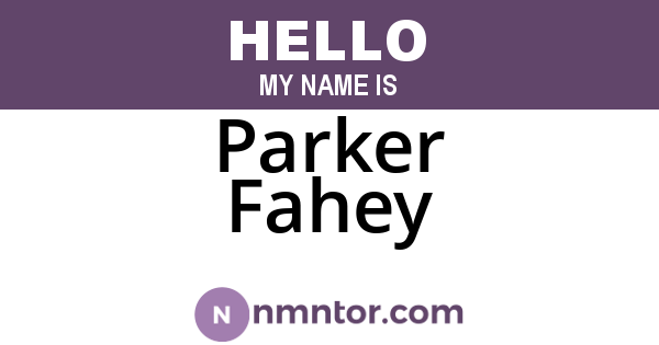 Parker Fahey