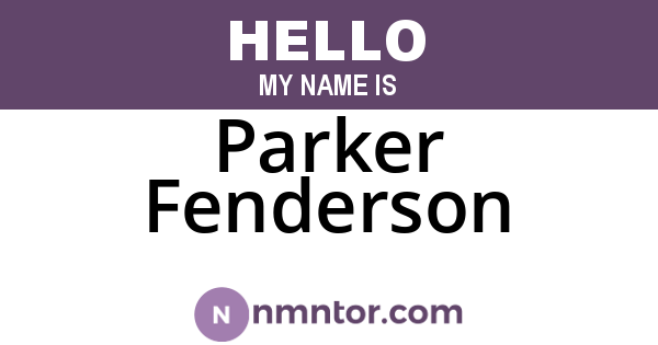 Parker Fenderson