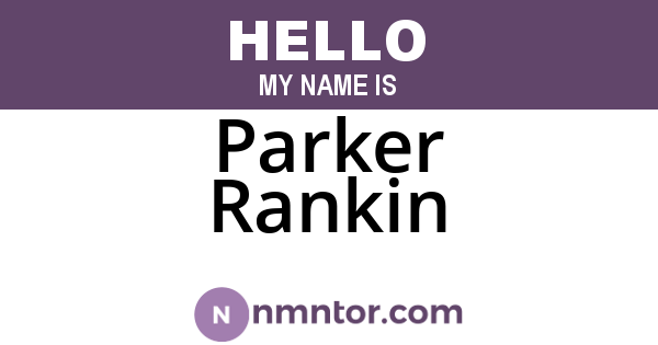 Parker Rankin