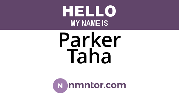Parker Taha