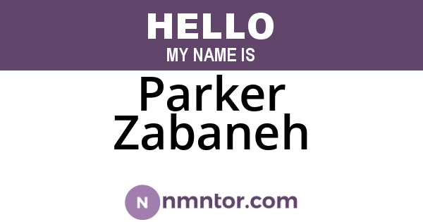 Parker Zabaneh