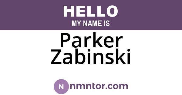 Parker Zabinski