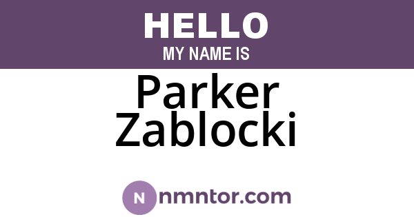 Parker Zablocki