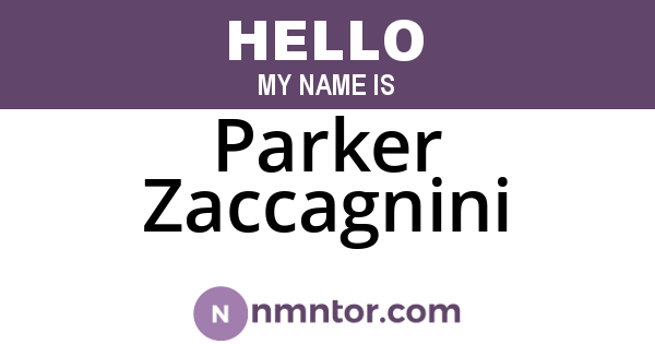 Parker Zaccagnini