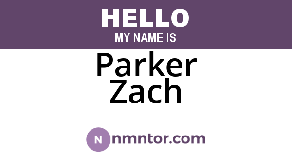 Parker Zach