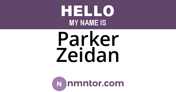 Parker Zeidan