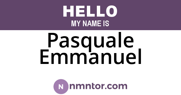 Pasquale Emmanuel