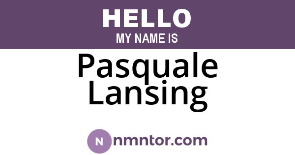 Pasquale Lansing