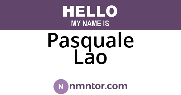 Pasquale Lao