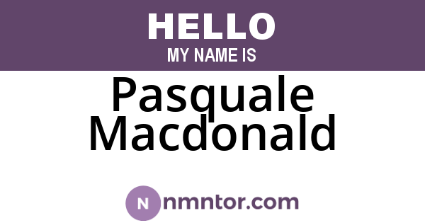 Pasquale Macdonald