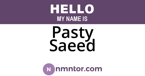 Pasty Saeed