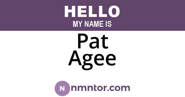 Pat Agee