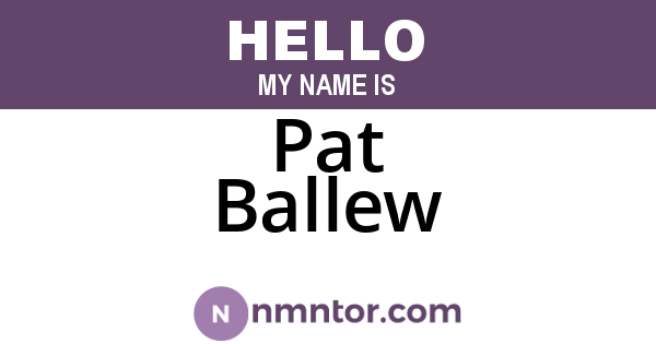 Pat Ballew