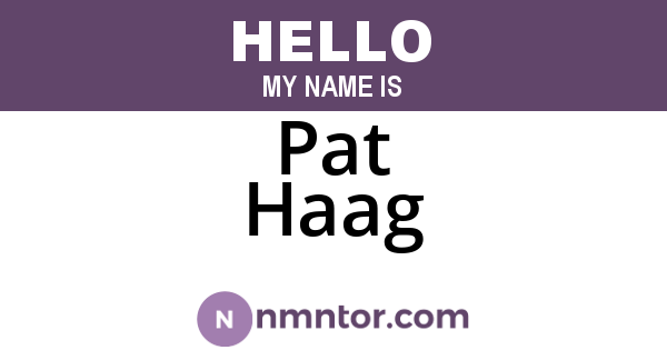 Pat Haag
