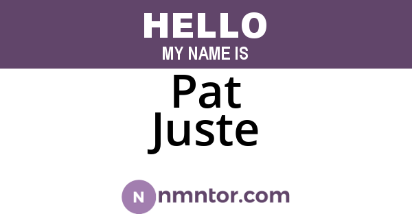 Pat Juste