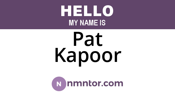 Pat Kapoor