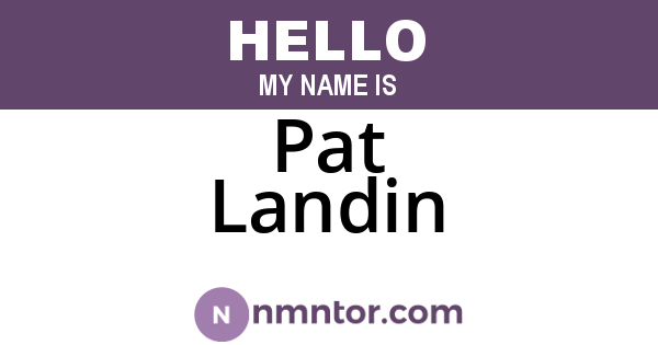 Pat Landin