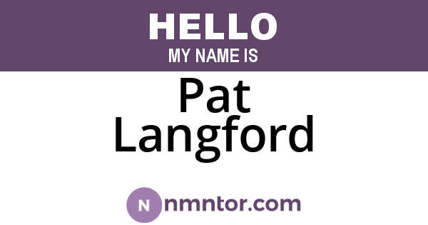 Pat Langford
