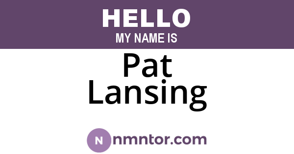 Pat Lansing