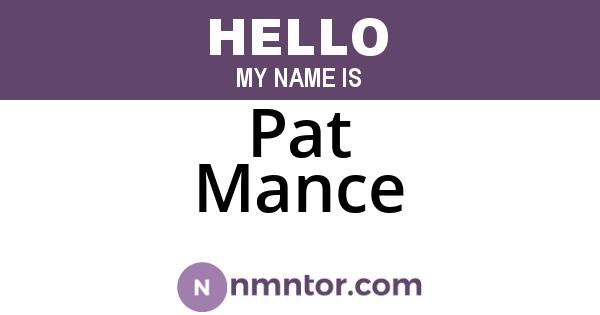 Pat Mance