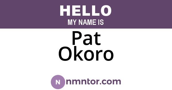 Pat Okoro