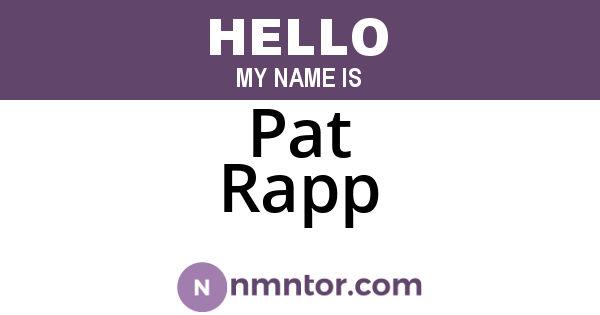 Pat Rapp