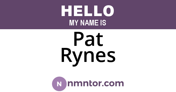 Pat Rynes