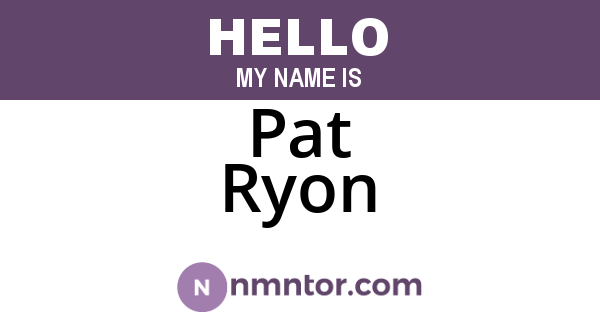 Pat Ryon