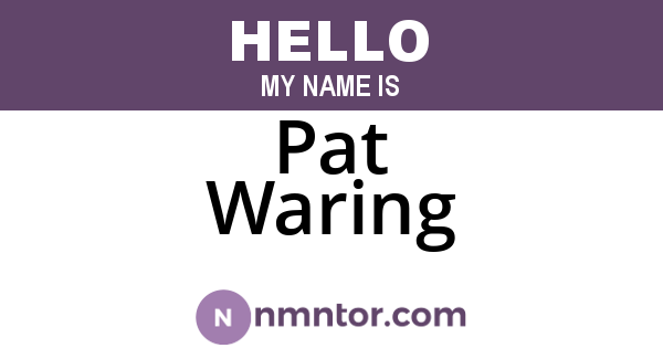 Pat Waring