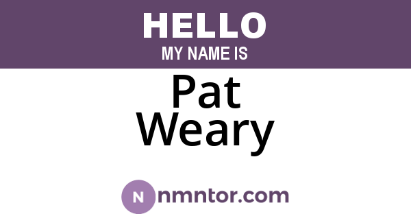 Pat Weary