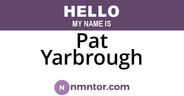 Pat Yarbrough