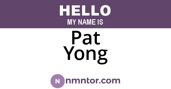 Pat Yong