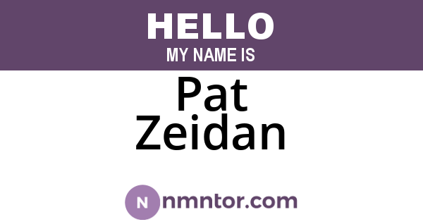 Pat Zeidan