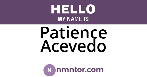 Patience Acevedo