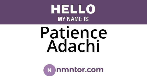 Patience Adachi