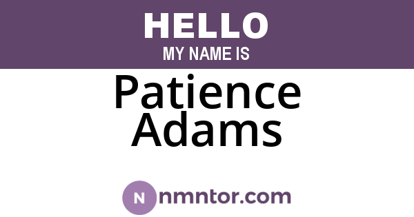 Patience Adams
