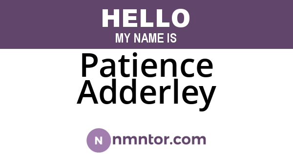 Patience Adderley