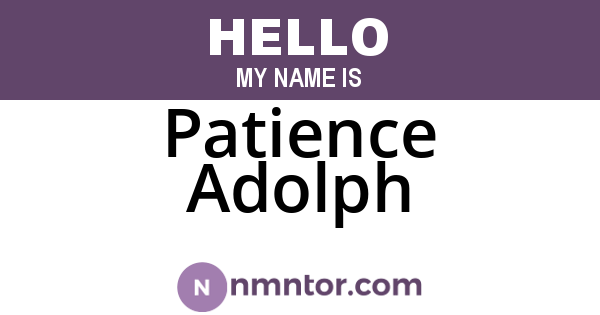 Patience Adolph